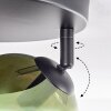 Koyoto ceiling light, globe light blue, green, coppery, 3-light sources