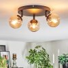 Chehalis ceiling light, globe light 40 cm Amber, 3-light sources