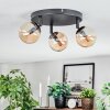 Chehalis ceiling light, globe light 40 cm Amber, 3-light sources