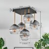 Ripoll ceiling light, globe light gold, black, 5-light sources
