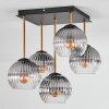 Ripoll ceiling light, globe light gold, black, 5-light sources