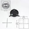 Koyoto ceiling light, globe light clear, Smoke-coloured, 3-light sources