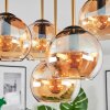 Koyoto ceiling light, globe light brass, black, 5-light sources