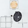 Koyoto ceiling light, globe light brass, black, 5-light sources