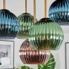 Koyoto ceiling light, globe light brass, black, 5-light sources