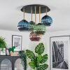 Koyoto ceiling light, globe light brass, black, 5-light sources