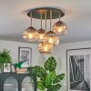 Koyoto ceiling light, globe light 45 cm brass, black, 5-light sources