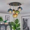Koyoto ceiling light, globe light 45 cm brass, black, 5-light sources