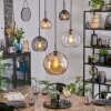 Koyoto hanging light, globe light, pendant light 45 cm Amber, clear, Smoke-coloured, 5-light sources
