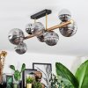 Chehalis ceiling light, globe light gold, black, 8-light sources