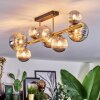Chehalis ceiling light, globe light gold, black, 8-light sources