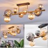 Chehalis ceiling light, globe light gold, black, 8-light sources