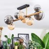 Chehalis ceiling light, globe light gold, black, 8-light sources