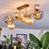 Chehalis ceiling light, globe light gold, black, 8-light sources