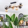 Chehalis ceiling light, globe light gold, black, 8-light sources