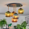 Koyoto ceiling light, globe light 45 cm brass, black, 5-light sources