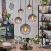 Koyoto hanging light, globe light, pendant light clear, Smoke-coloured, 5-light sources