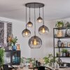 Koyoto hanging light, globe light, pendant light clear, Smoke-coloured, 5-light sources