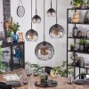 Koyoto hanging light, globe light, pendant light clear, Smoke-coloured, 5-light sources