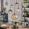 Koyoto hanging light, globe light, pendant light Amber, clear, Smoke-coloured, 5-light sources