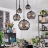 Koyoto hanging light, globe light, pendant light Smoke-coloured, 5-light sources