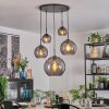 Koyoto hanging light, globe light, pendant light Smoke-coloured, 5-light sources