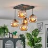 Koyoto ceiling light, globe light 37 cm Amber, 5-light sources