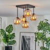 Koyoto ceiling light, globe light 37 cm Amber, 5-light sources