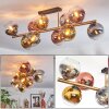 Koyoto ceiling light, globe light gold, black, 10-light sources