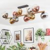 Koyoto ceiling light, globe light gold, black, 10-light sources