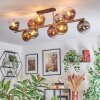 Koyoto ceiling light, globe light gold, black, 10-light sources