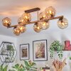 Koyoto ceiling light, globe light gold, black, 10-light sources