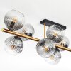 Koyoto ceiling light, globe light gold, black, 10-light sources
