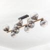 Koyoto ceiling light, globe light gold, black, 10-light sources