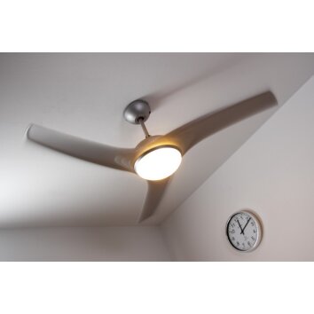 Globo PRIMO fan silver, white, 2-light sources, Remote control