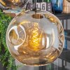 Ripoll hanging light, globe light, pendant light Amber, Smoke-coloured, 5-light sources