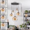 Ripoll hanging light, globe light, pendant light Amber, clear, 5-light sources