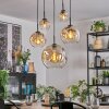 Ripoll hanging light, globe light, pendant light Amber, clear, 5-light sources