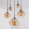Ripoll hanging light, globe light, pendant light Amber, clear, 5-light sources
