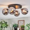 Chehalis ceiling light, globe light chrome, Smoke-coloured, 4-light sources