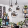 Ripoll hanging light, globe light, pendant light clear, Smoke-coloured, 5-light sources