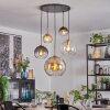 Koyoto hanging light, globe light, pendant light gold, black, 5-light sources