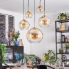 Koyoto hanging light, globe light, pendant light gold, black, 5-light sources