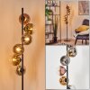 Koyoto globe light, floor lamp chrome, gold, clear, coppery, Smoke-coloured, 6-light sources