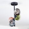 Chehalis ceiling light, globe light 27 cm blue, chrome, green, clear, coppery, Smoke-coloured, 4-light sources