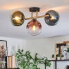 Gastor ceiling light, globe light gold, black, 3-light sources