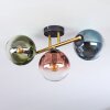 Gastor ceiling light, globe light gold, black, 3-light sources