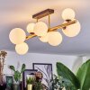 Chehalis ceiling light, globe light gold, black, 8-light sources
