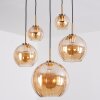 Koyoto hanging light, globe light, pendant light gold, black, 5-light sources