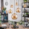 Koyoto hanging light, globe light, pendant light gold, black, 5-light sources